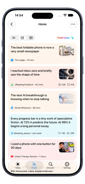 Vista previa de NewsNinja en iPhone: Olvídate de los titulares duplicados