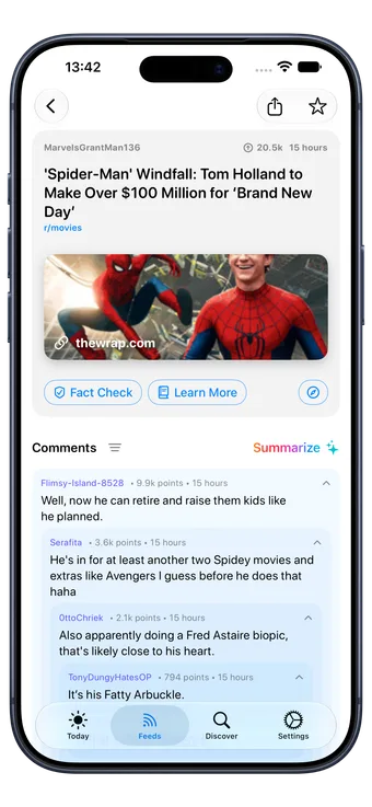 Vista previa de NewsNinja en iPhone: No te pierdas la conversación